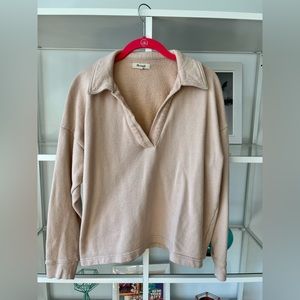 Madewell Terry Collared Pullover Oversized Sweatshirt | Size XS fits like M